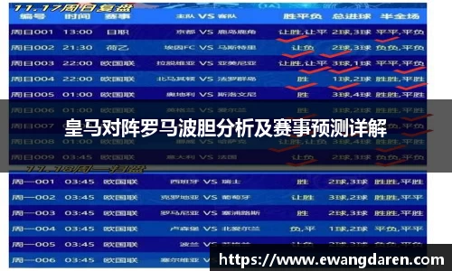 皇马对阵罗马波胆分析及赛事预测详解